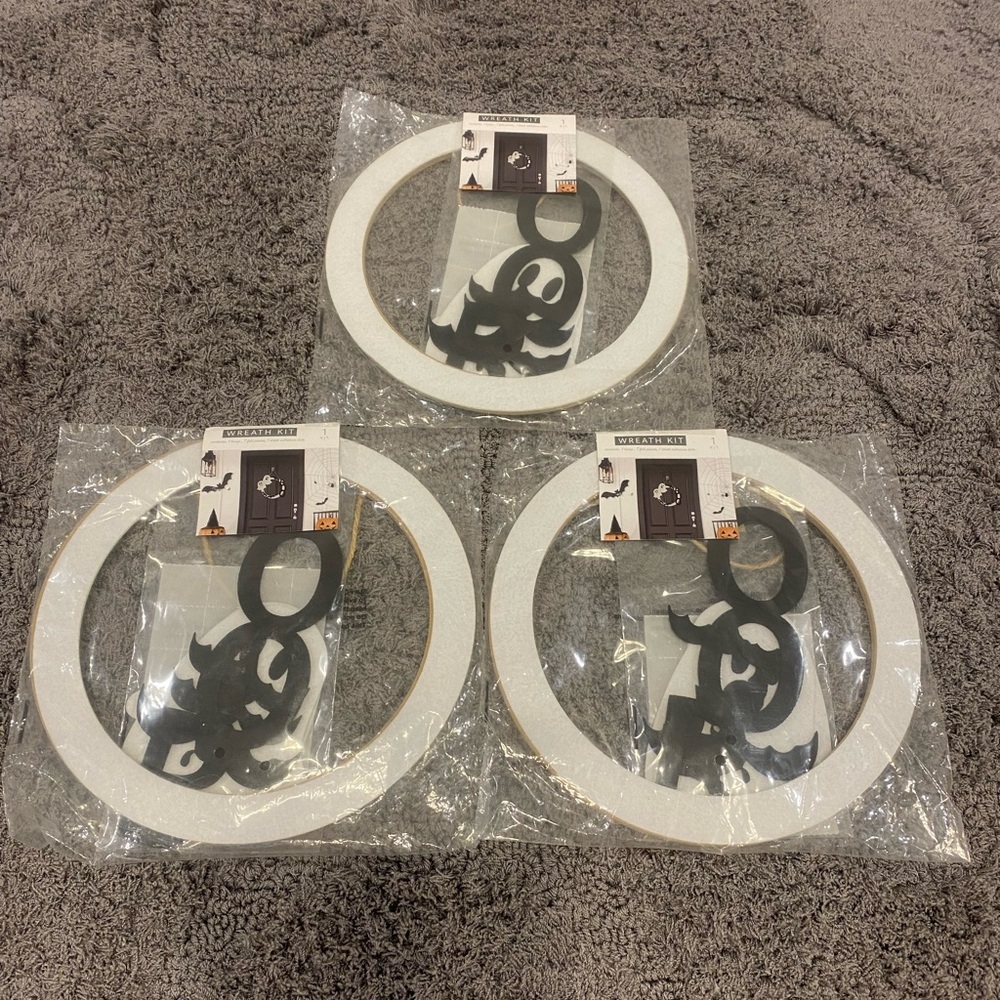Set of 3-Boo with Ghosts Wreath Kits